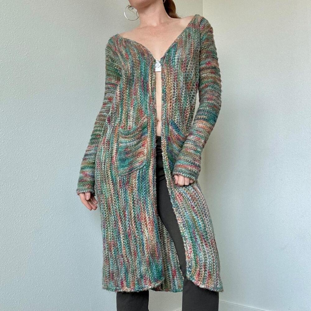 Hypnosy Multicolored vintage knit duster cardigan